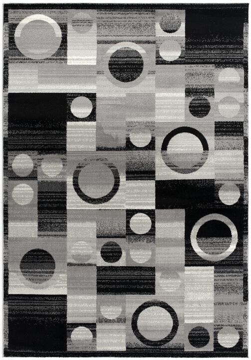 Montage Modern Geometric Checkered Black Grey Indoor Area Rug