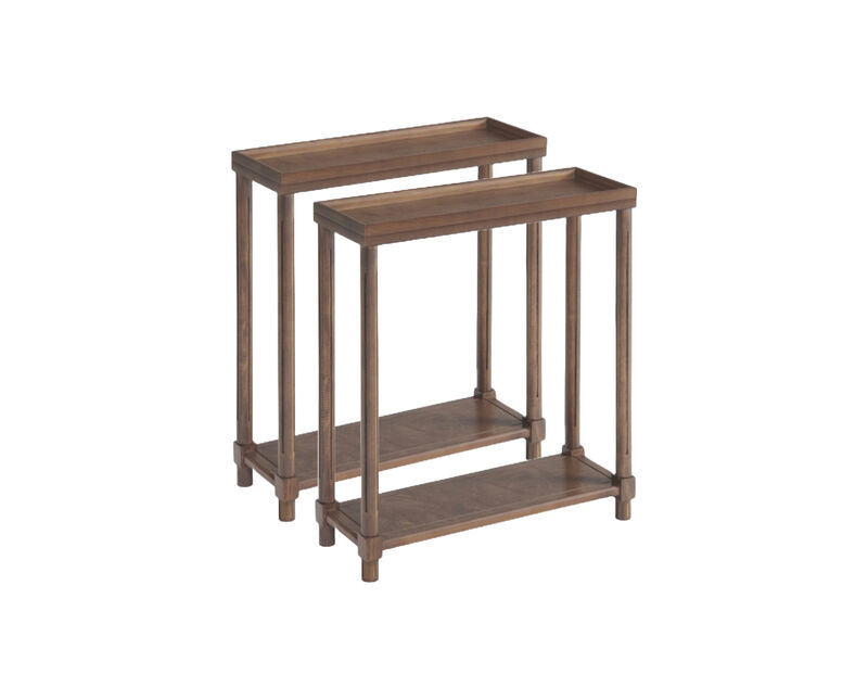 Set of 2 Wood Rectangular End Tables with Shelf, Compact Side Tables for Any Room