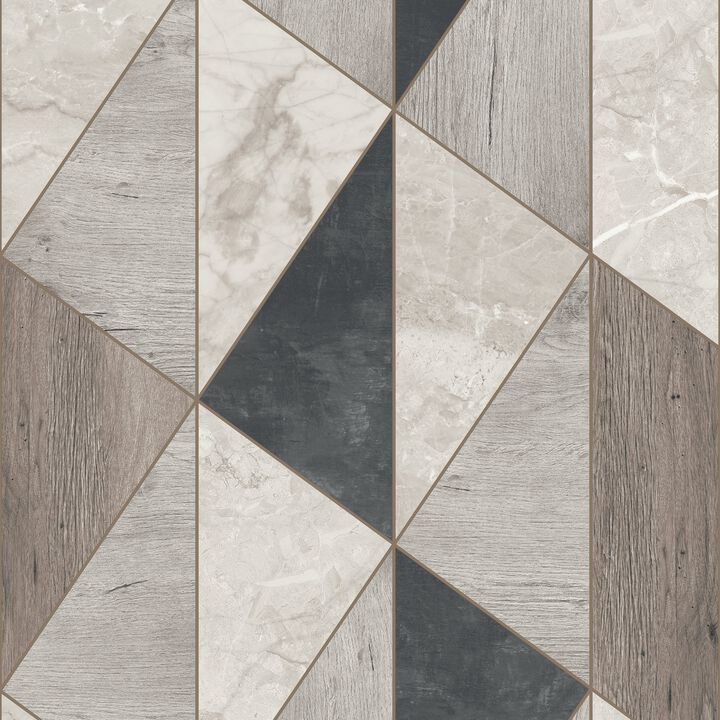 Arcadia Geometric All-over Brown Wallpaper ARA65103