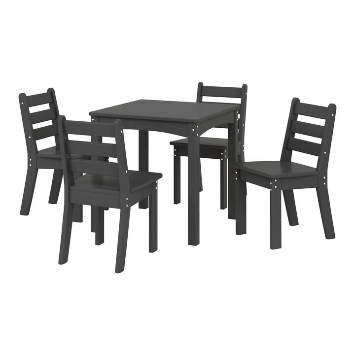 WestinTrends Kids 5-Piece HDPE Dining Table and Chairs Set