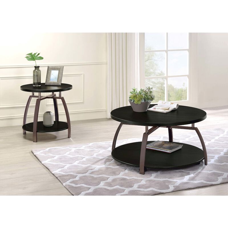 Plethoria Home Dark Grey and Black Nickel Coffee Table