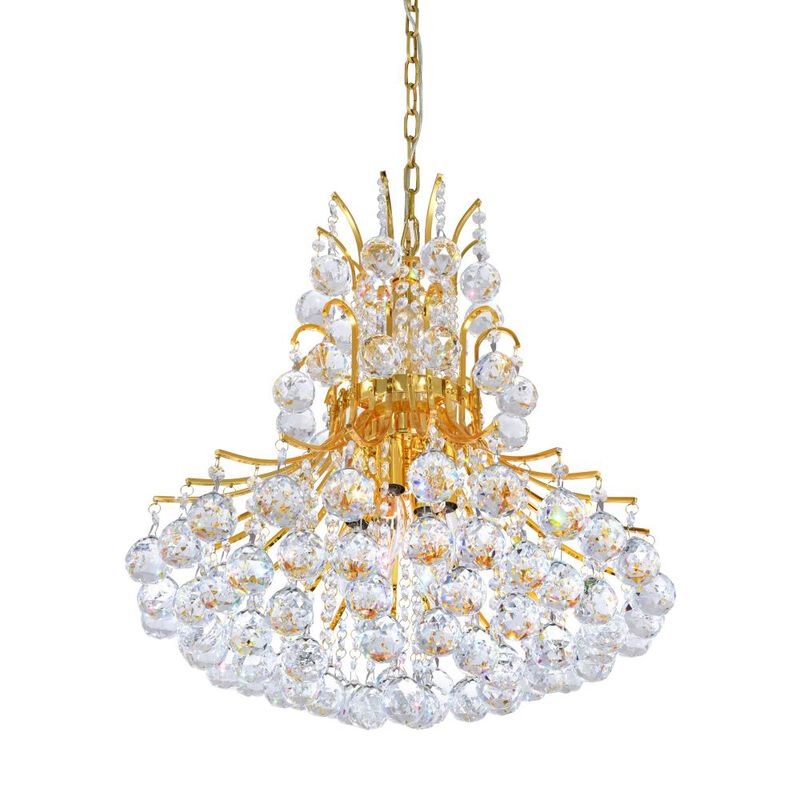 Princess 8 Light Down Chandelier With Gold Finish