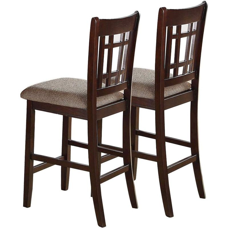 Simple Relax Neena Height Chair with Beige Upholstered Seat, Set of 2, Brown image number 2
