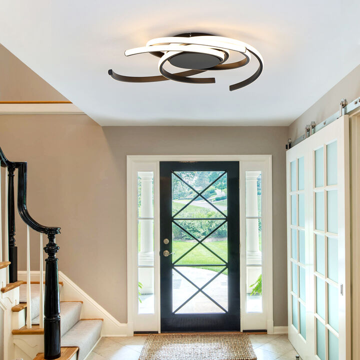 Modern LED Semi Flush Mount with Remote Control
