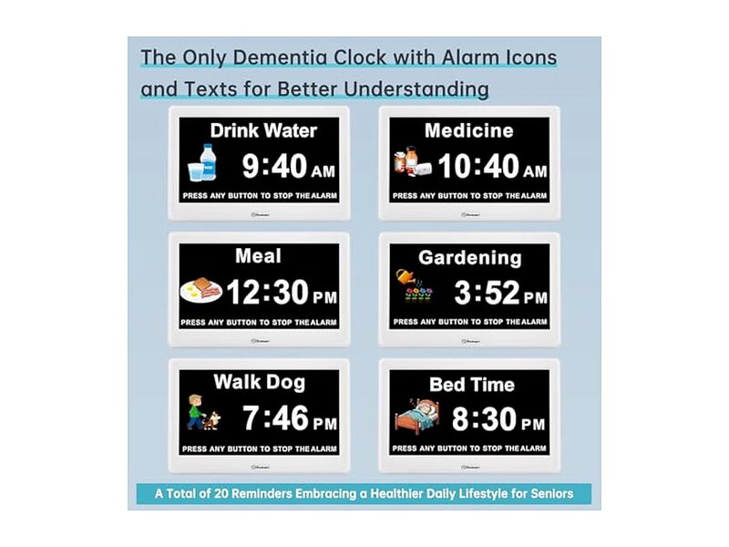 Dementia Digital Alarm Reminders Date Day Wall Clock Home Decor image number 2