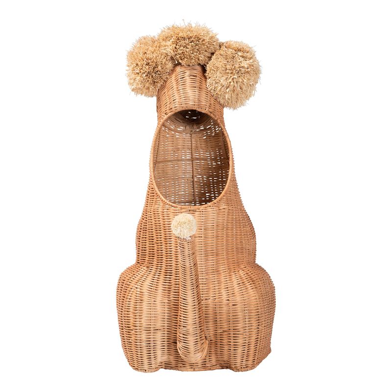 bali & pari Persis Natural Rattan Poodle Umbrella Holder - Handwoven Wicker Storage Solution image number 3