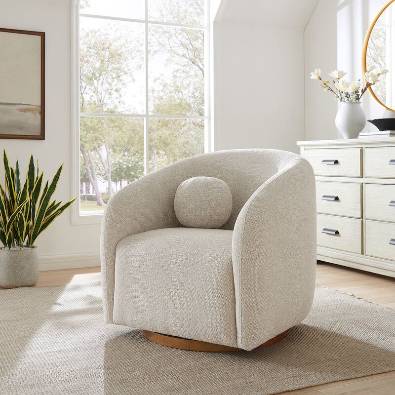 Holland Swivel Chenille Fabric Armchair image number 8