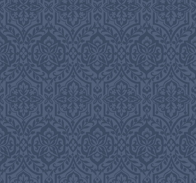 Cathedral Damask Blue Wallpaper image number 0