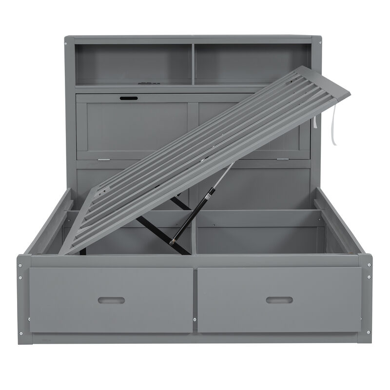 Merax Platform Bed with Storage LED Headboard