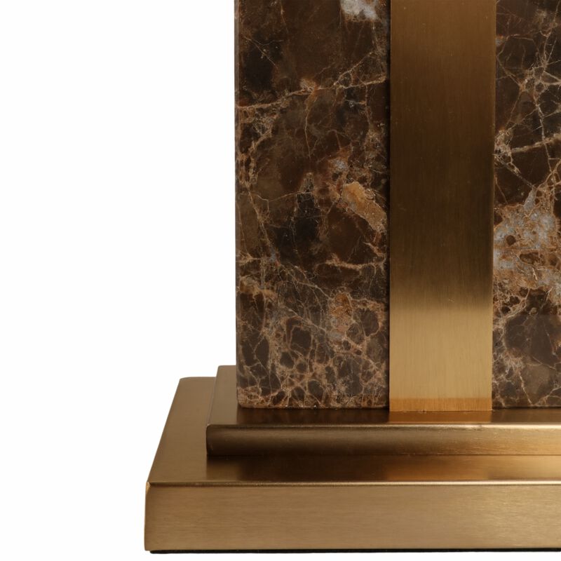 26x16" Rectangle Marble Lamp W/ Antique Brass, Bro image number 5