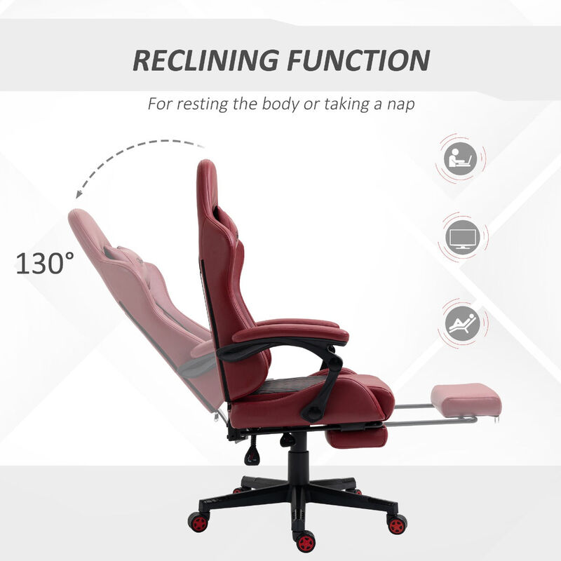 Red Gaming Throne: Reclining Chair with Lumbar Support and PU Leather