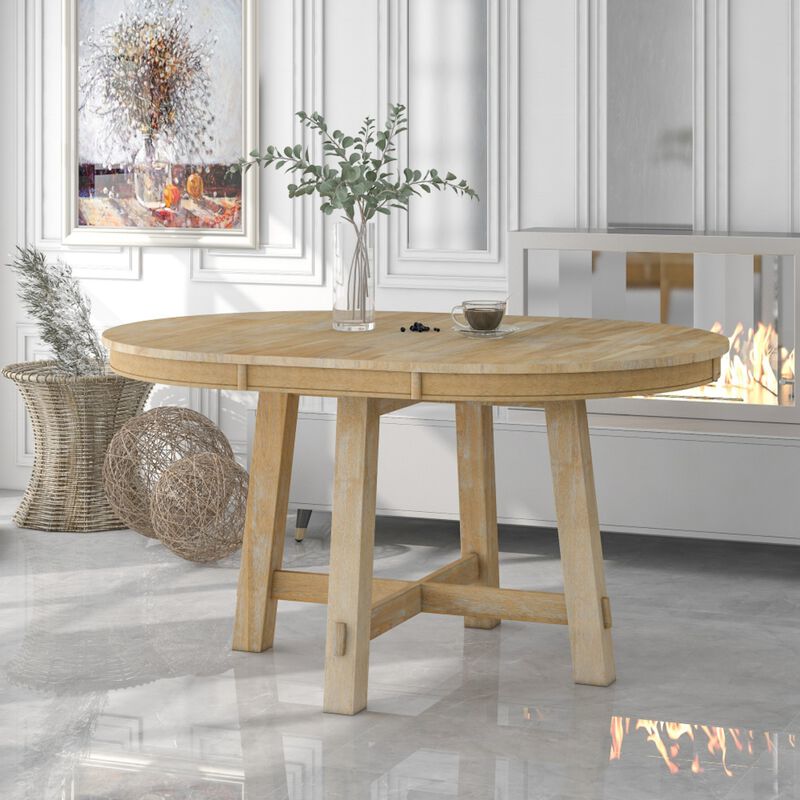 Hoswos Farmhouse Extendable Round Dining Table image number 1