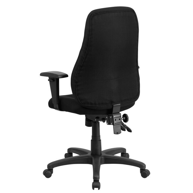 Hughes High Back Fabric Multifunction Swivel Ergonomic Task Office Chair with Adjustable Arms image number 6