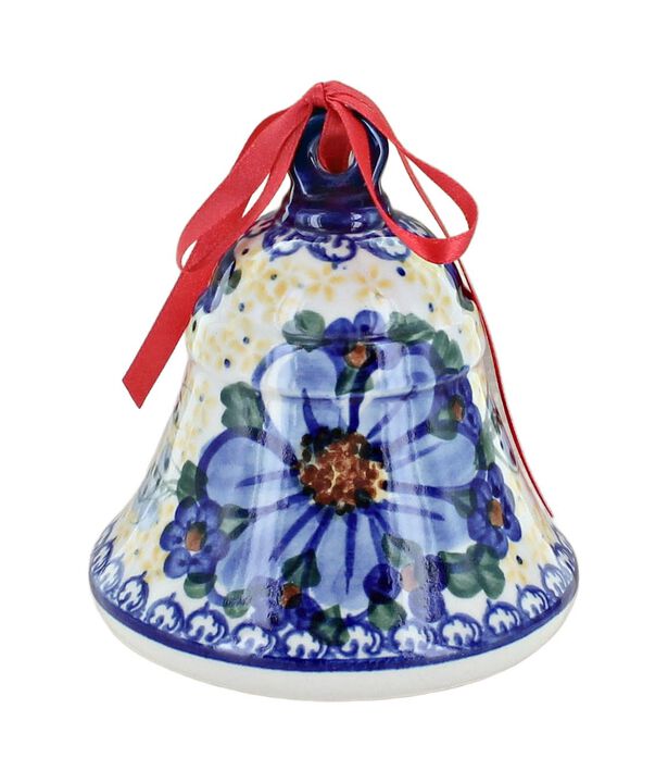 Blue Rose Polish Pottery Daisy Surprise Large Bell