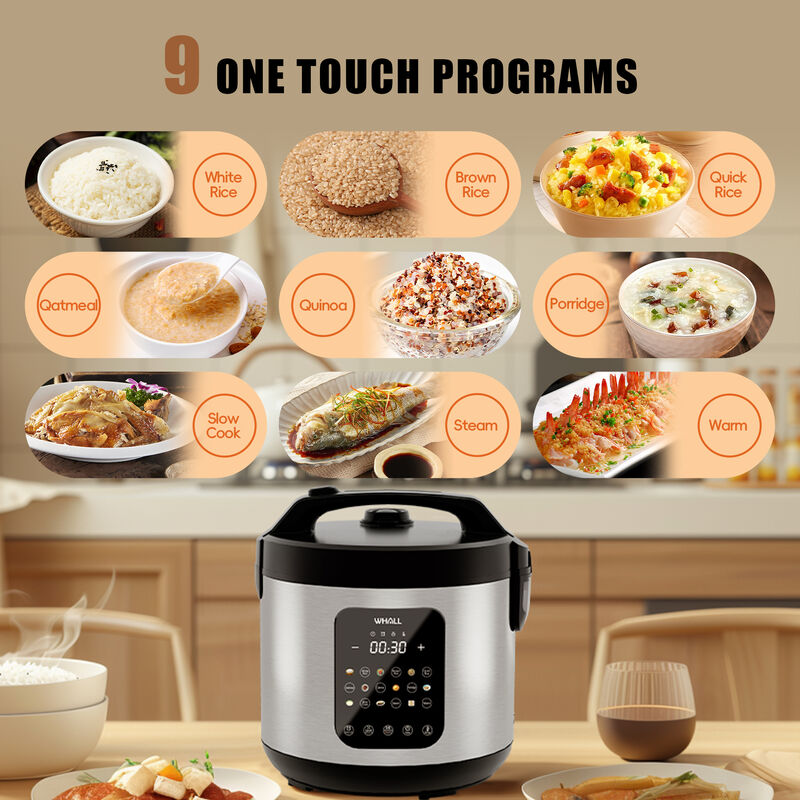 WHALLULTRA 10-Cup Digital Rice Cooker & Steamer, 20-Cup Cooked Capacity, Multi-Function with Slow Cook & Oatmeal Settings, Auto Keep Warm image number 2