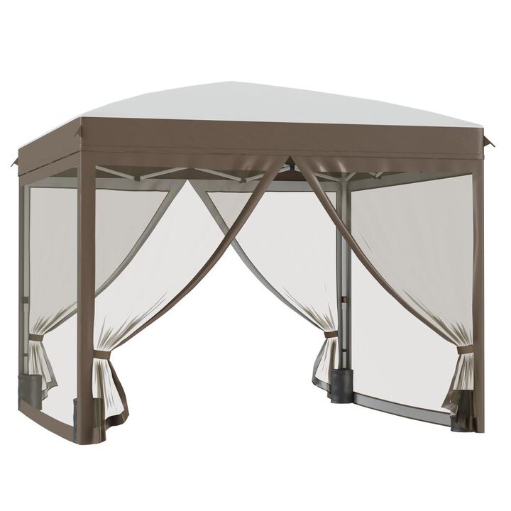 Hivvago 10x10 Instant Canopy with Mesh Netting and Sandbags