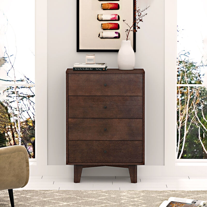 Solid Wood spray-painted drawer dresser bar, buffet tableware cabinet lockers buffet server console table lockers, retro round handle, applicable to the dining room, living room, kitchen corridor auburn