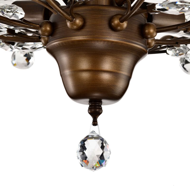 Grace Bronze 4-light Crystal Leaves Flush Mount image number 6