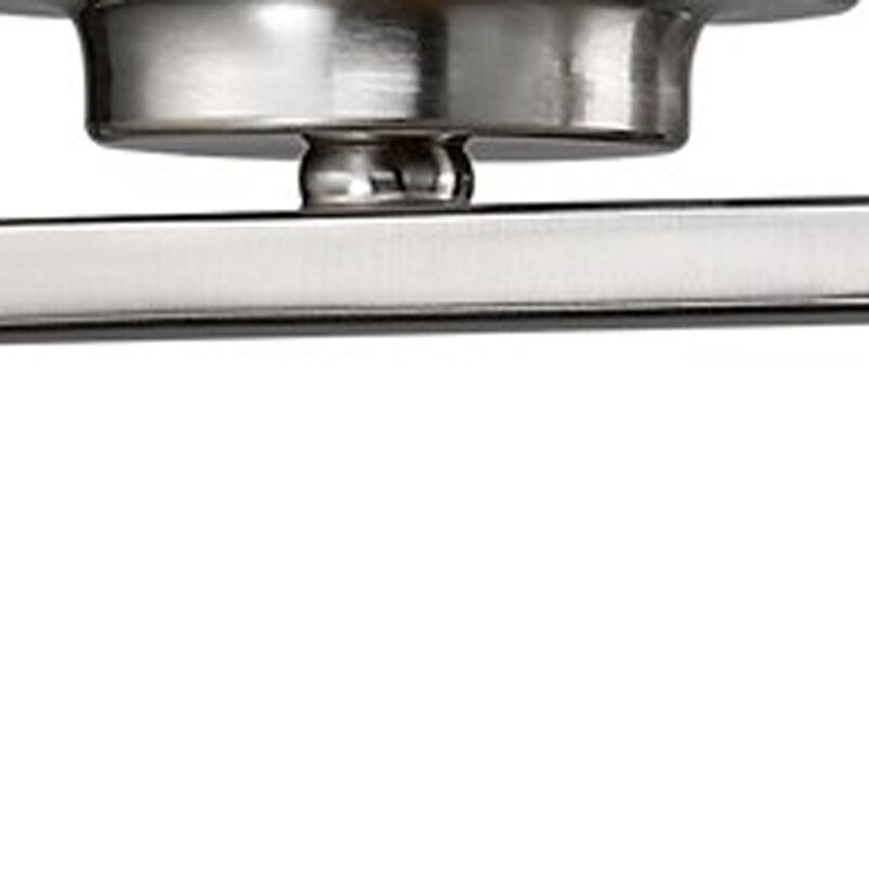 Hivvago Two Light Silver and Glass Wall Sconce