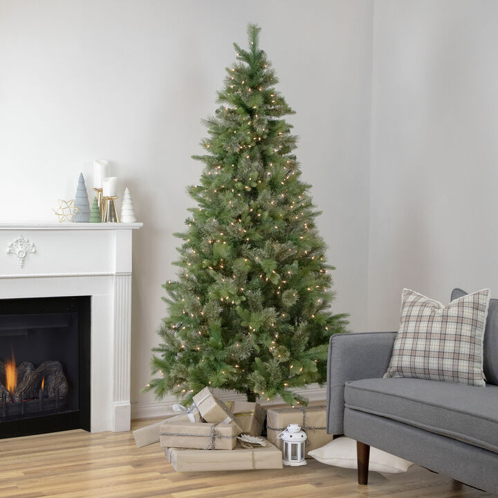 9.5' Pre-Lit Full Kingston Cashmere Pine Artificial Christmas Tree  Clear Lights