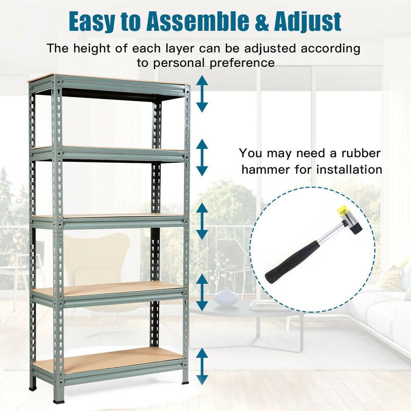 5-Tier Steel Shelving Unit Storage Shelves Heavy Duty Storage Rack