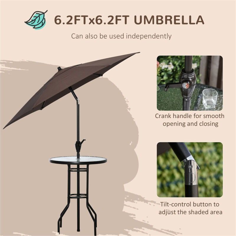 Compact Tavern Outdoor Bar Set With An Umbrella For Garden image number 5