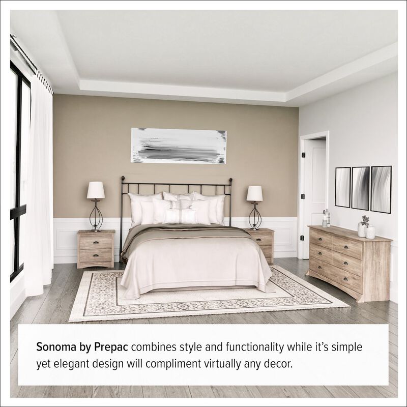 Prepac Salt Spring 5-Drawer Chest in Drifted Gray