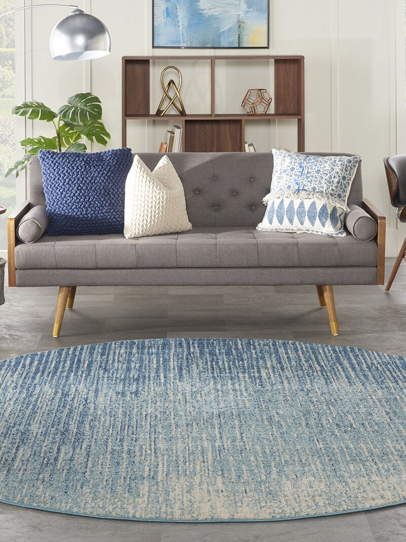 Passion PSN09 Navy/Light Blue 8' x Round Rug image number 8