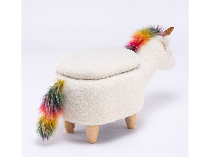 Multicolored Unicorn Storage Ottoman