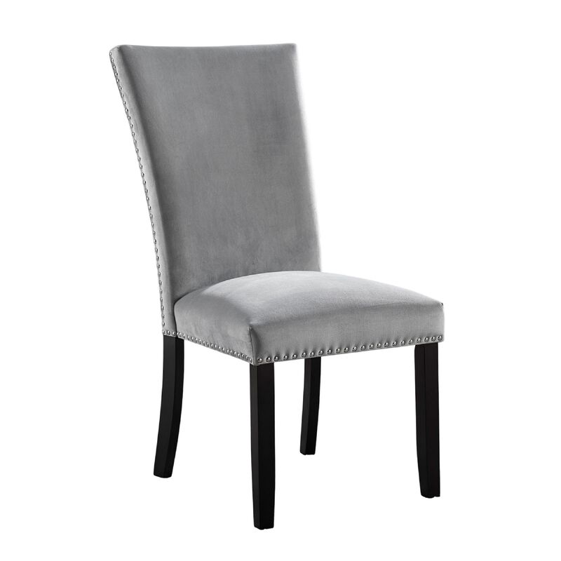 Ronda 7pc Dining Table Set with Marble Top, Fabric Chairs image number 3