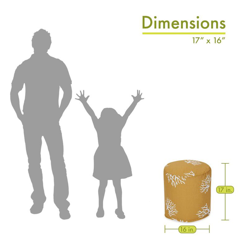 Majestic Home Goods Pouf Coral Yellow