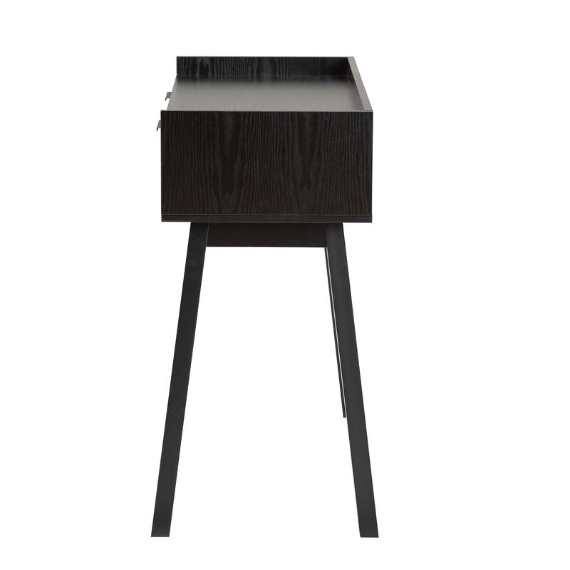 Baxton Studio Kalani Two-Tone Espresso Brown and Natural Finished 2-Drawer Console Table