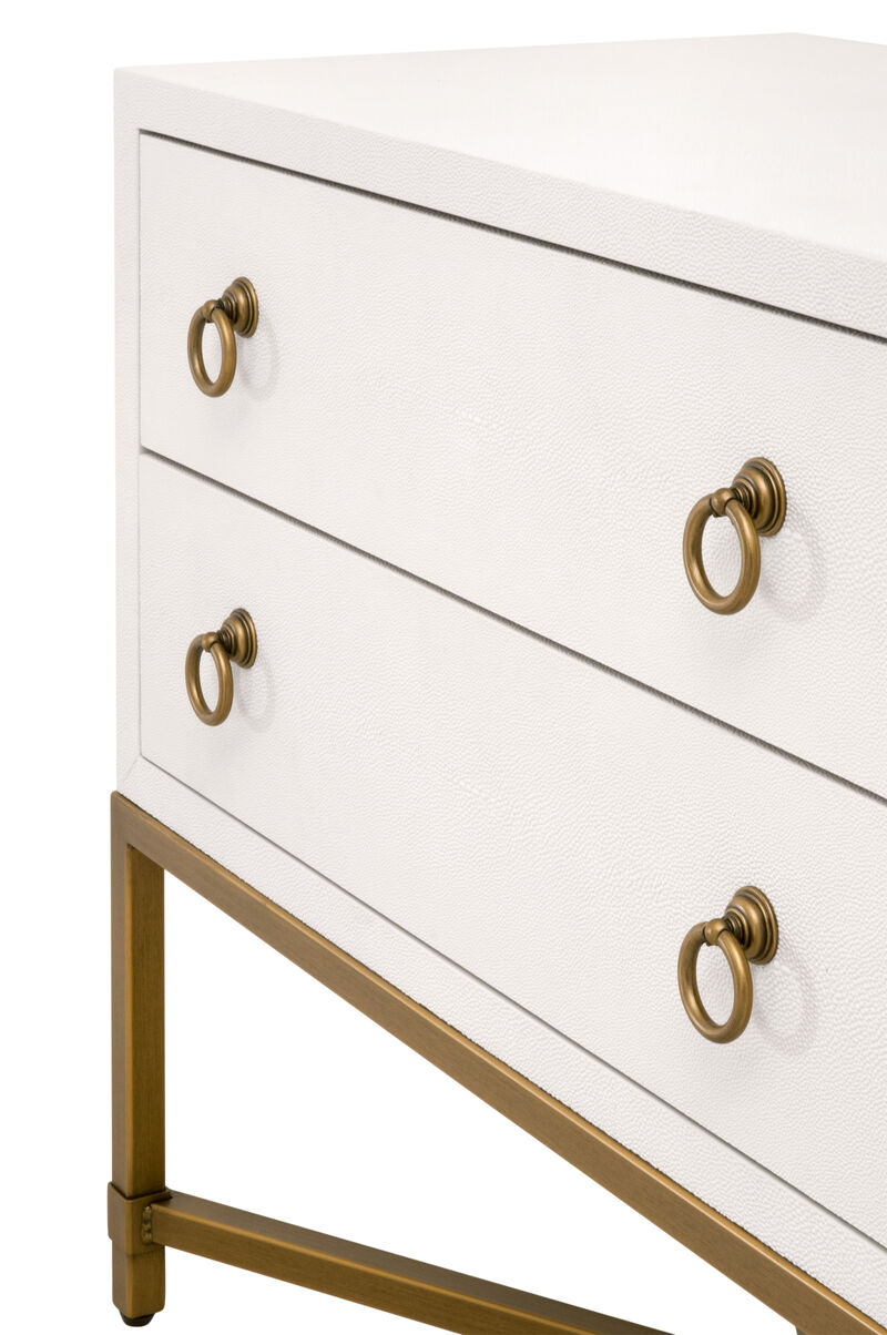Pearl Shagreen 2-Drawer Nightstand