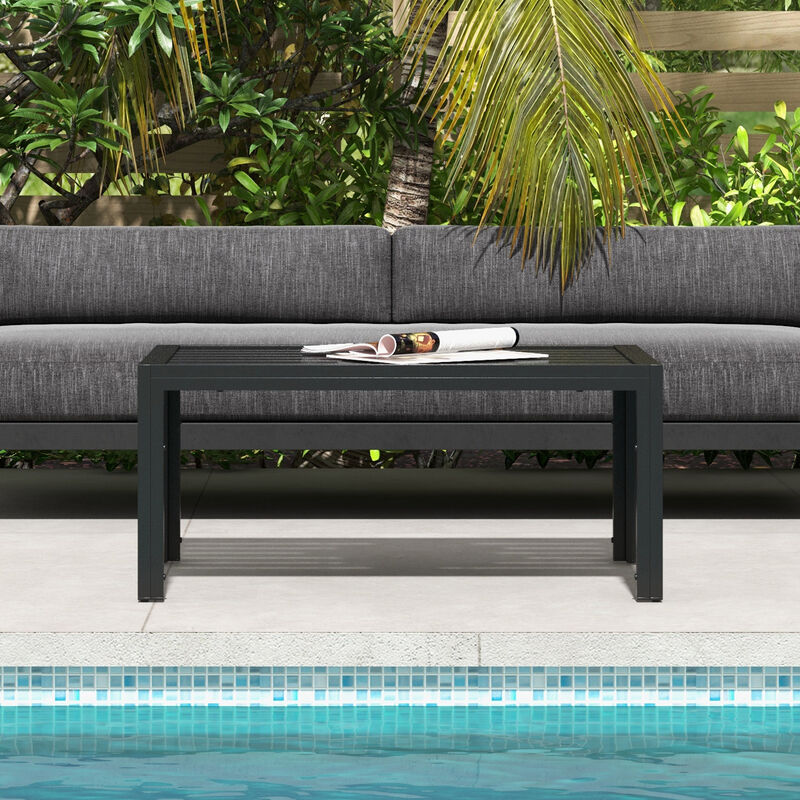 Hivvago Garden Coffee Table with Durable Metal Frame image number 5