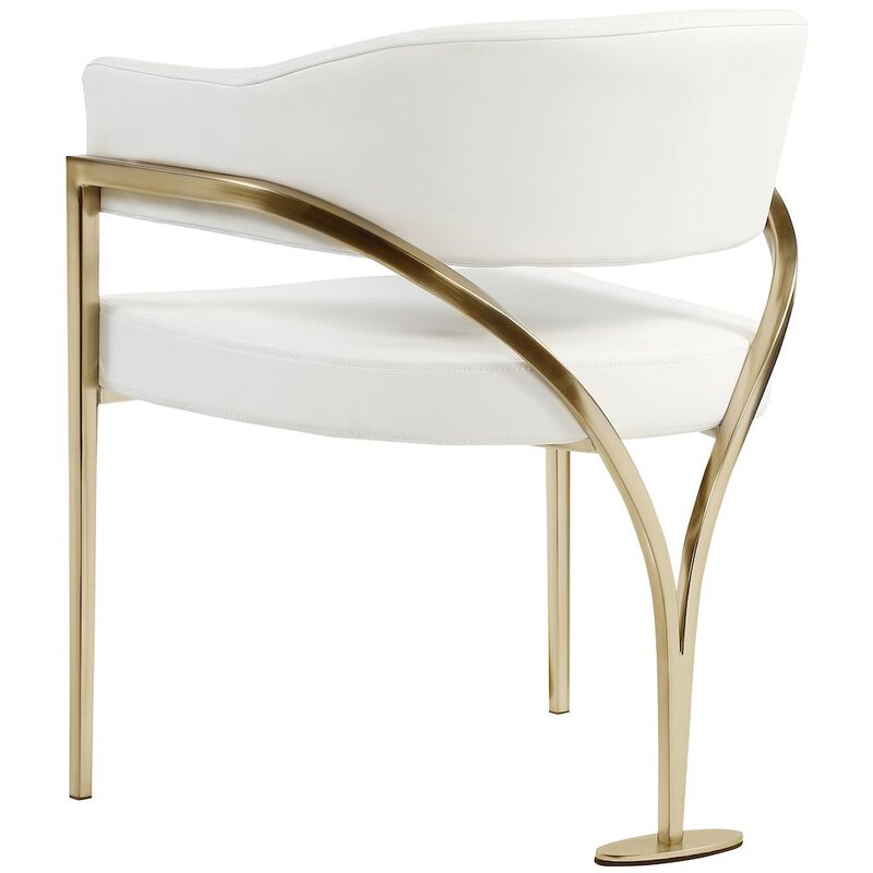 Meridian Furniture Madelyn Cream Vegan Leather Dining Chair, Set of 2