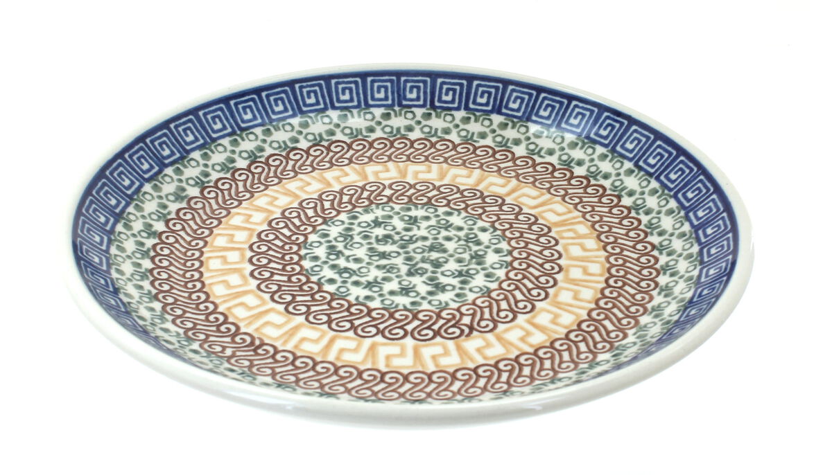 Blue Rose Polish Pottery Day Lily Bouquet Dessert Plate