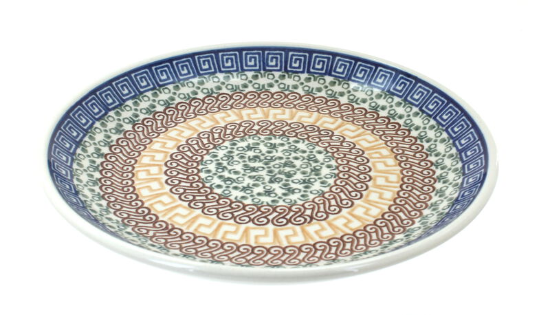 Blue Rose Polish Pottery Day Lily Bouquet Dessert Plate