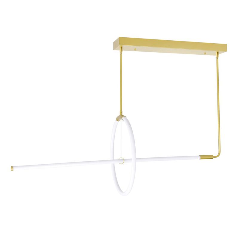 CWI Lighting Hoops 2 Light LED Chandelier With Satin Gold Finish
