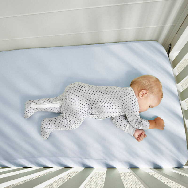 Hyper-Linen Crib Sheet - Baby Blue