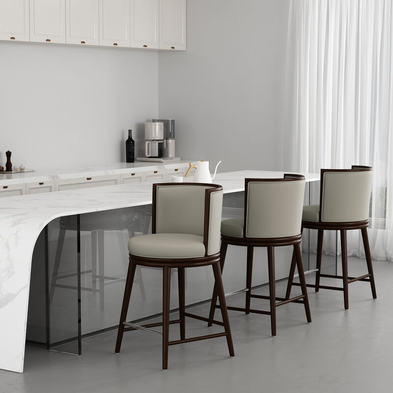 Evalyn Light Gray Counter Stools (Set of 3)