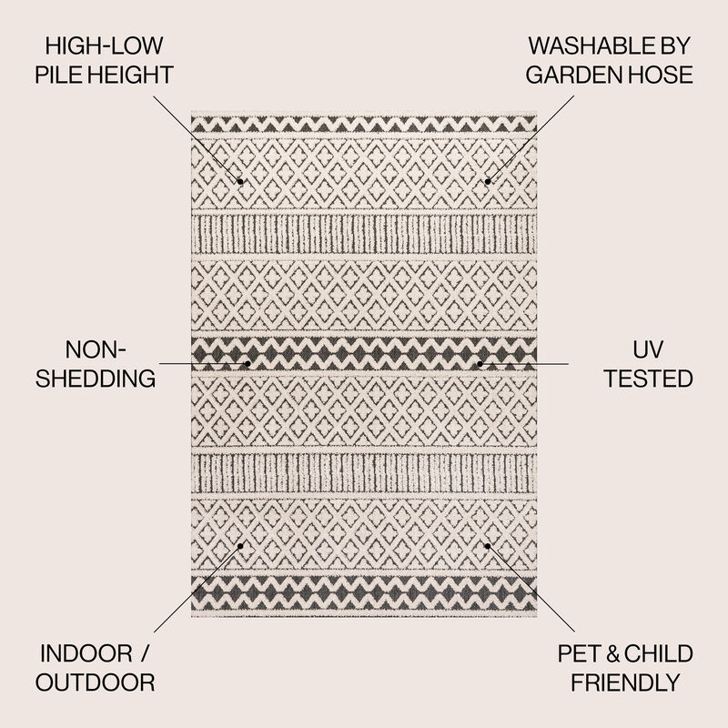 Ormond High-Low Modern Trellis Geometric Area Rug