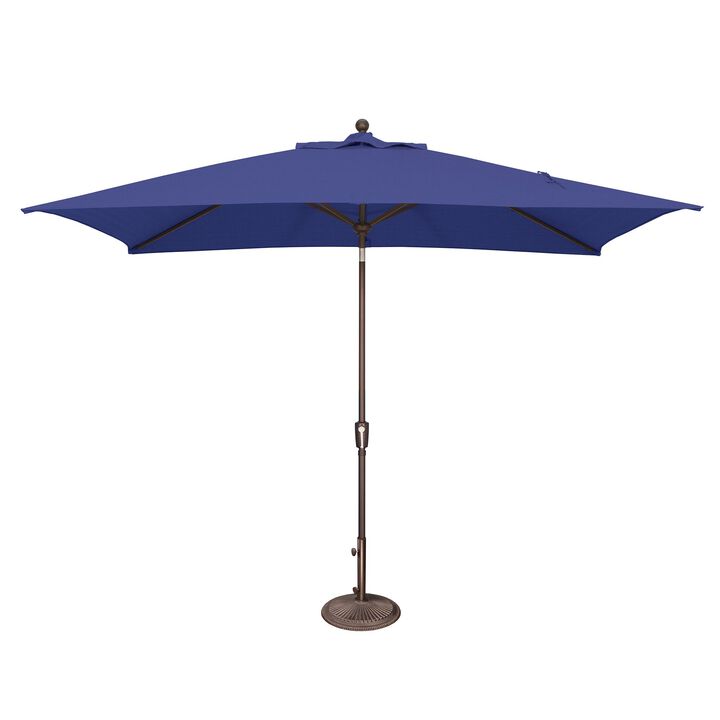 Mondawe 6.6FTx10FT Solefin Rectangle Patio Umbrella with Push-Button Tilt,Bronze Frame