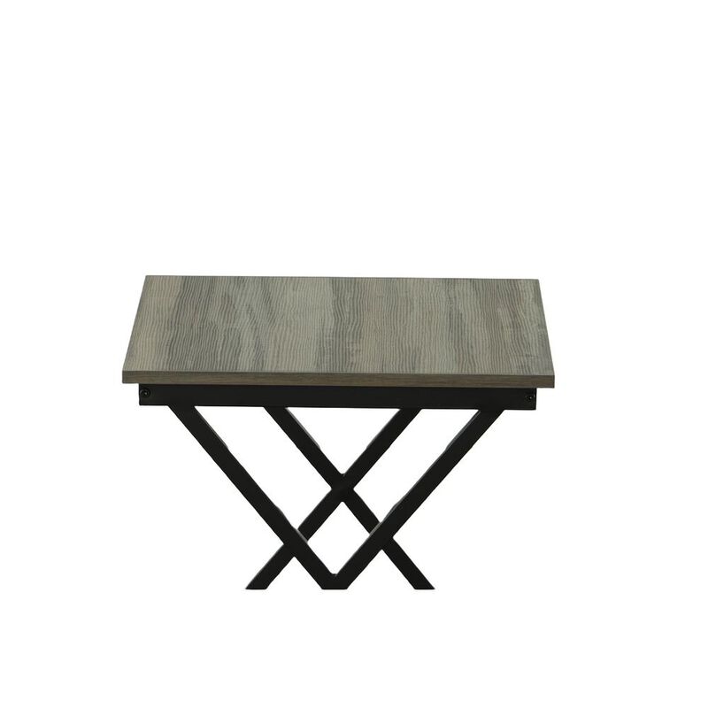 Carolina Living Stella Side Table - Weathered Gray/Black