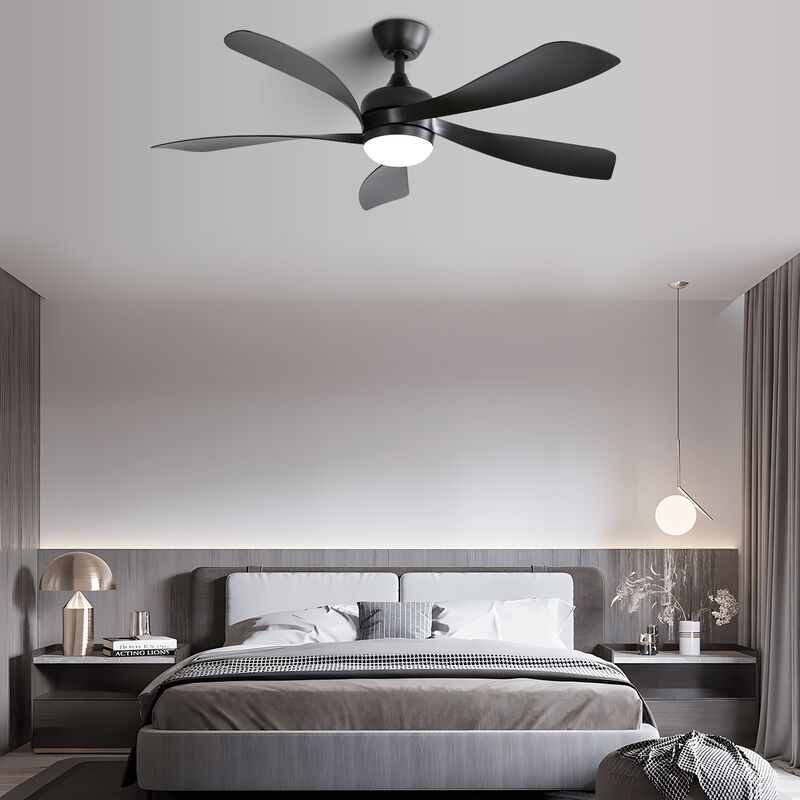 52 Inch Modern Ceiling Fan With 3 Color Dimmable 5 ABS Blades Remote Control With Led Light image number 1