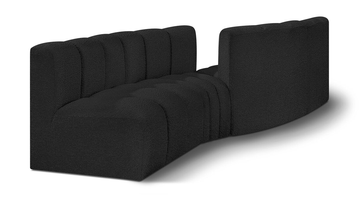 Meridian Furniture Arc Black Boucle Fabric Modular Sofa