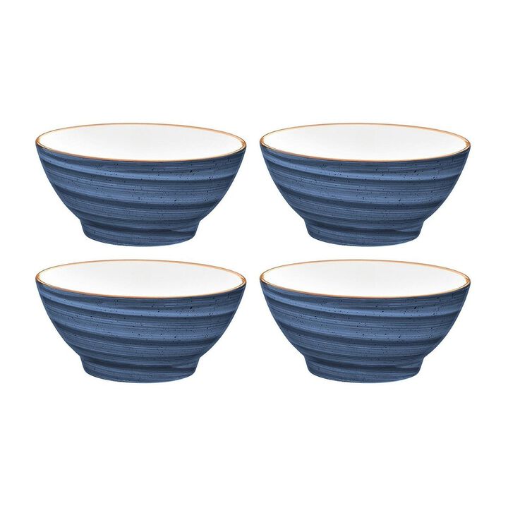 Dusk dia.4.75" h:2.25" 10 oz. Round Blue Vitrified Bowl (Set of 4)
