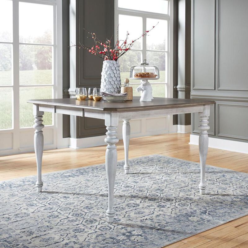 Liberty Furniture Ocean Isle Gathering Table in Antique White w/ Weathered Pine image number 2