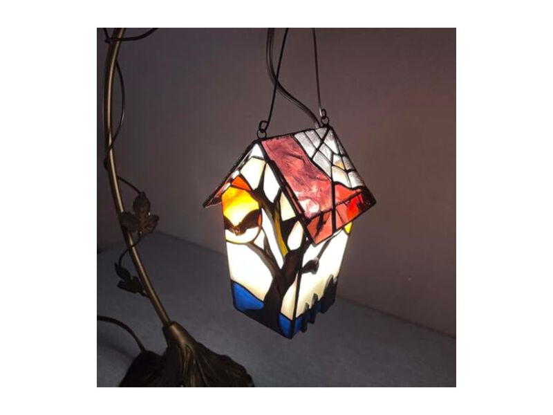 Tiffany Style Stained Glass Table Lamp For Bedroom Living Room image number 3