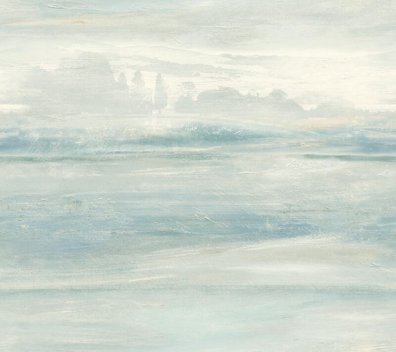 Soothing Mists Scenic Blue Peel & Stick Wallpaper image number 0