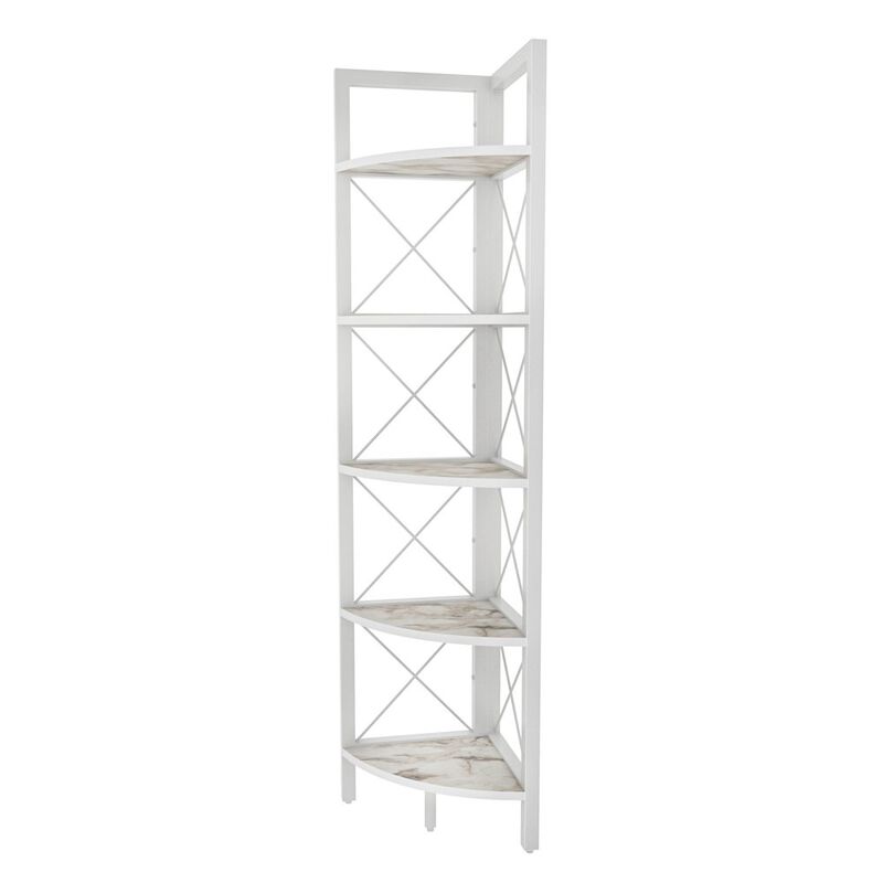 Decorotika Remo Corner Bookshelf - Ephesus White